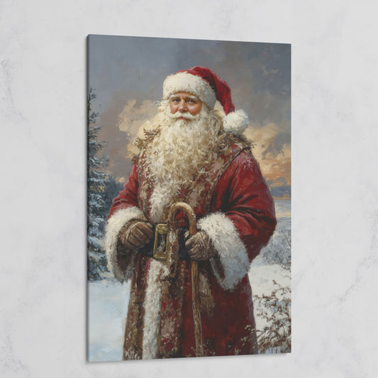 Classic Santa Claus Winter Wonderland Canvas on gallery wrap
