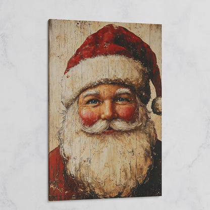Vintage Santa Portrait Canvas Wall Art on gallery wrap