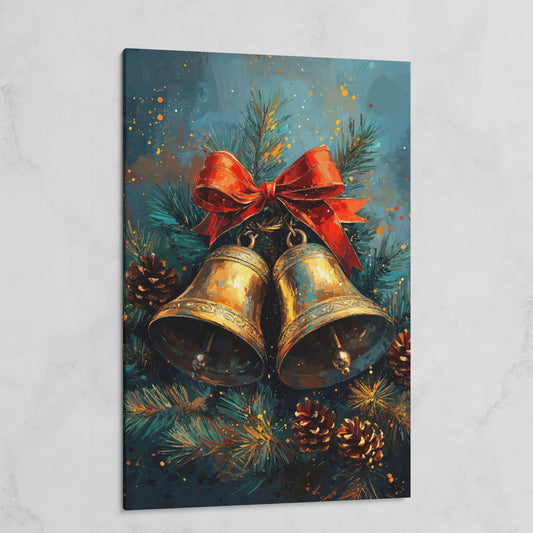 Christmas Bells Still Life Canvas Print on gallery wrap