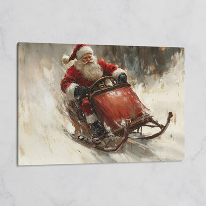 Santa's Sleigh Ride Canvas Print on gallery wrap