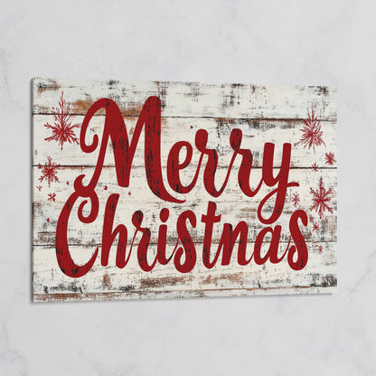 Merry Christmas Rustic Canvas Print on gallery wrap