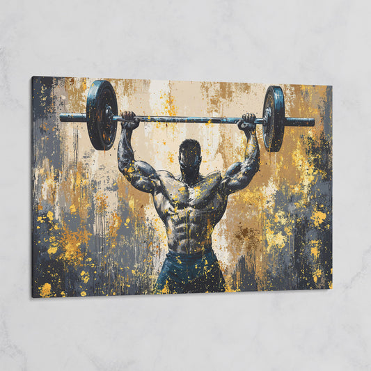 Bodybuilder at Lockout Canvas Print for Home Gyms on gallery wrap