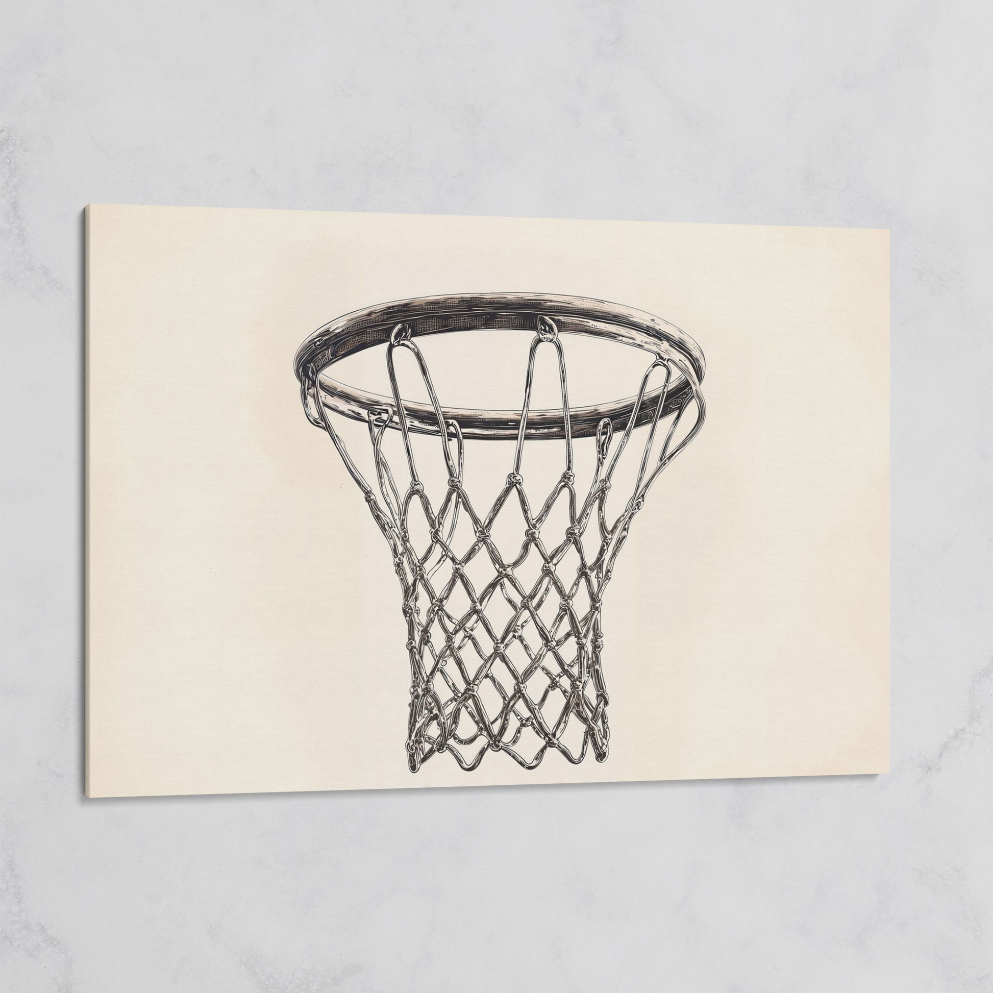 Basketball Hoop Line Art Canvas on gallery wrap
