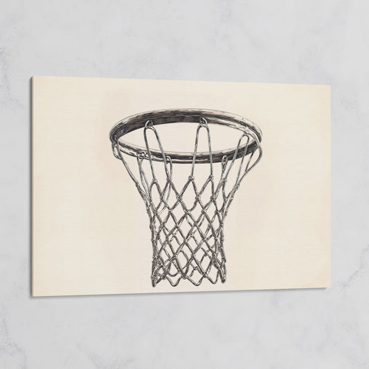 Basketball Hoop Line Art Canvas on gallery wrap