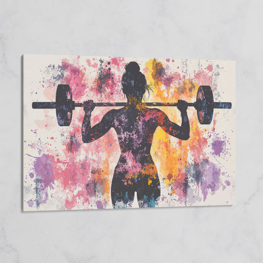 Female Silhouette Lifting Canvas Art on gallery wrap