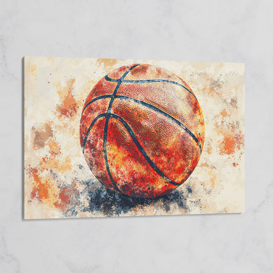 Basketball Canvas Print in Burnt Sienna on gallery wrap