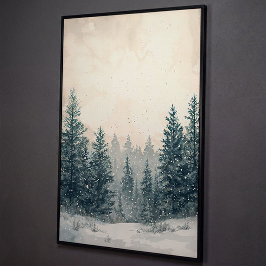 Winter Wonderland Canvas Print shown in black floating frame