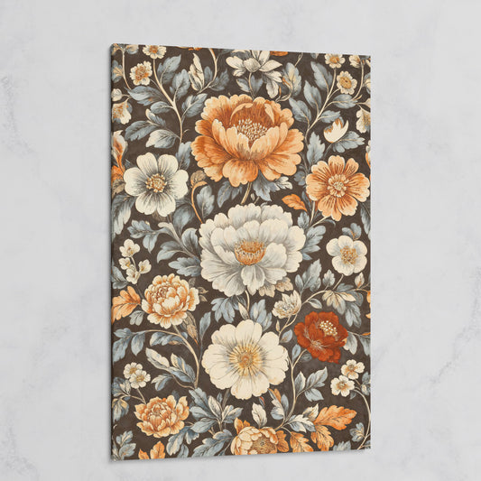 Vintage Floral Splendor Canvas Print Art on gallery wrap