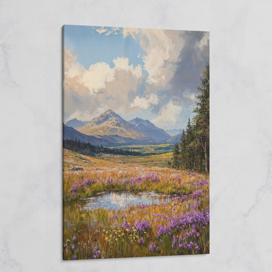 Mountain Wildflower Field Canvas on gallery wrap