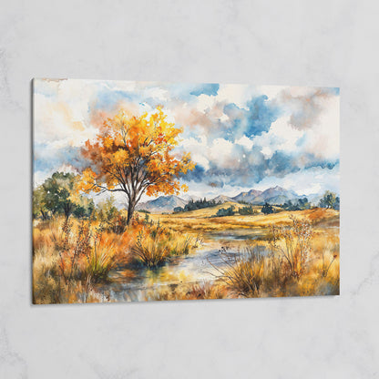 Autumn Mountains Canvas Print, Landscape on gallery wrap