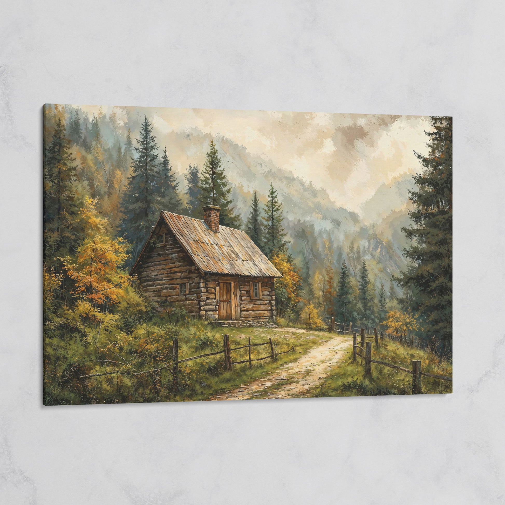 Autumn Forest Mountain Landscape Canvas on gallery wrap