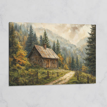 Autumn Forest Mountain Landscape Canvas on gallery wrap