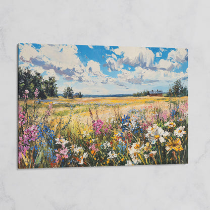 Wildflower Field Canvas Wall Art on gallery wrap