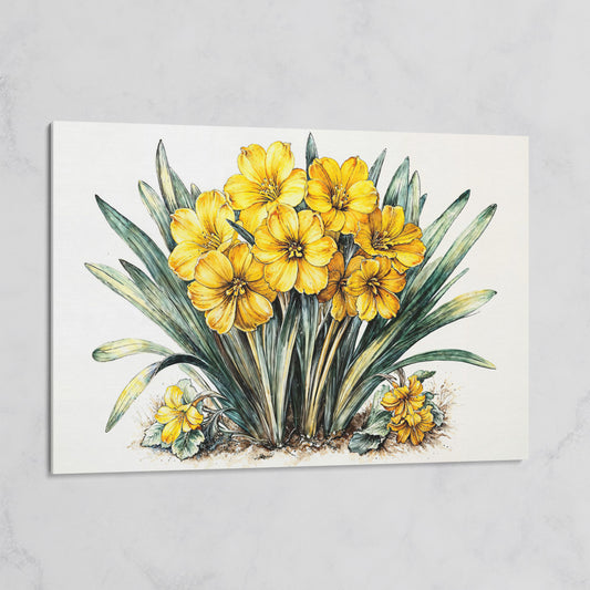 Yellow Blossoms Wildflower Canvas Print on gallery wrap