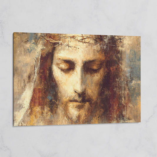 Holy Face of Jesus, Crown of Thorns. Canvas Wall Art on gallery wrap