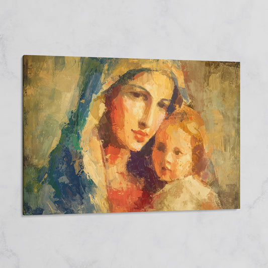 Madonna and Child Canvas Art, Virgin Mary Holding Baby Jesus on gallery wrap