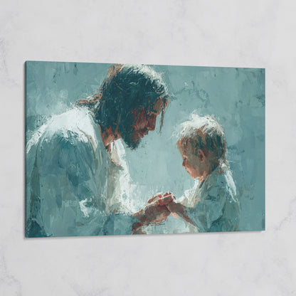 Jesus and Child Canvas Art, Christian Wall Decor for Home or Nursery on gallery wrap