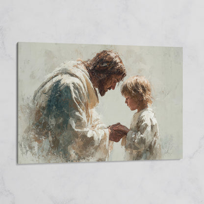 Jesus Blessing a Child, Christian Canvas Wall Art on gallery wrap
