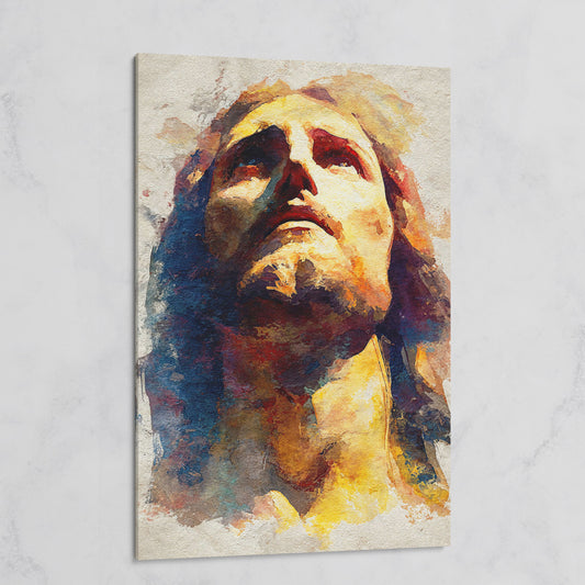 Watercolor Portrait of Jesus Christ Canvas Wall Art on gallery wrap