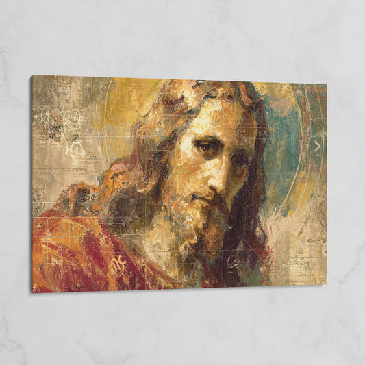Abstract Jesus Christ Portrait Canvas Wall Art on gallery wrap