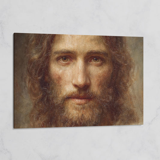 Face of Jesus Christ Canvas Art, Realistic Portrait Print on gallery wrap