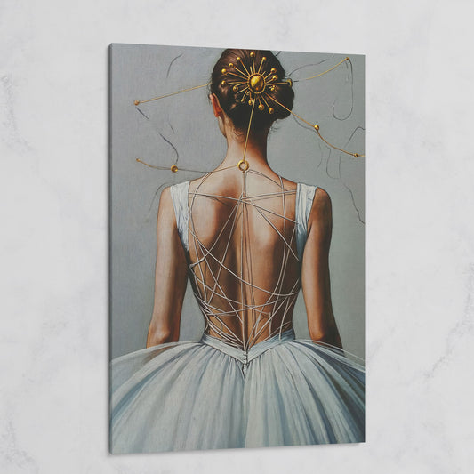 Ballerina with Golden Headpiece. Canvas Wall Art on gallery wrap