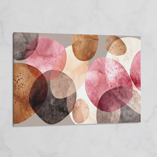 Abstract Circles Canvas Wall Art in Earth Tones on gallery wrap
