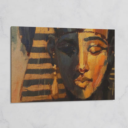 Pharaoh Portrait Canvas Art, Ancient Egypt Wall Decor on gallery wrap