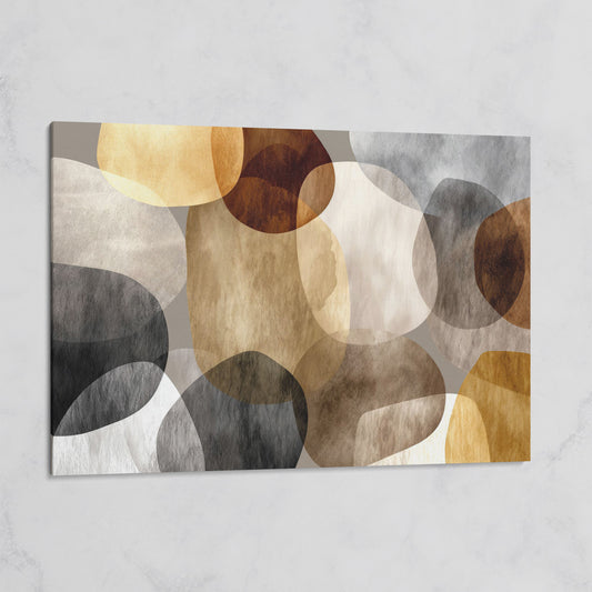 Abstract Organic Shapes Canvas Art in Earth Tones on gallery wrap