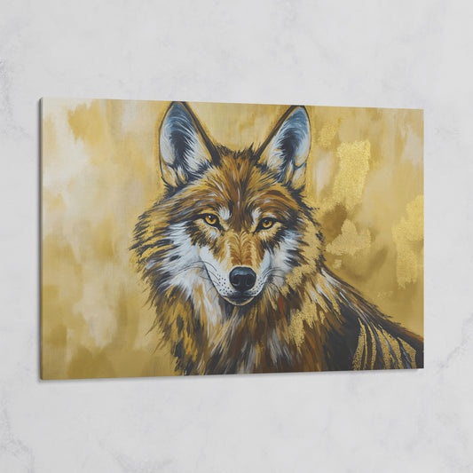 Wolf Portrait Canvas Wall Art, Large Wildlife Print for Bold Interiors on gallery wrap