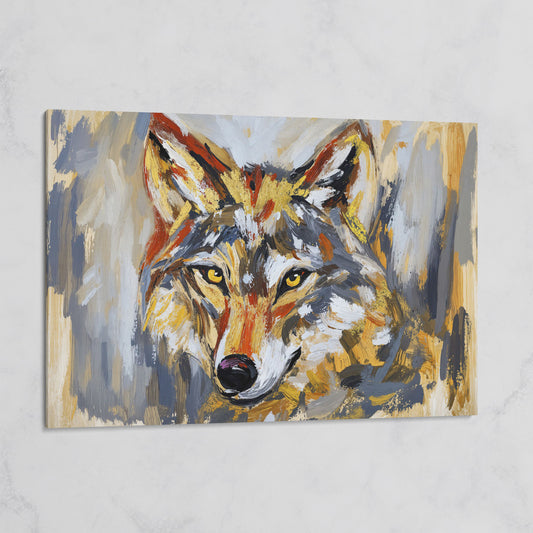 Close-Up Wolf Portrait Canvas Wall Art on gallery wrap