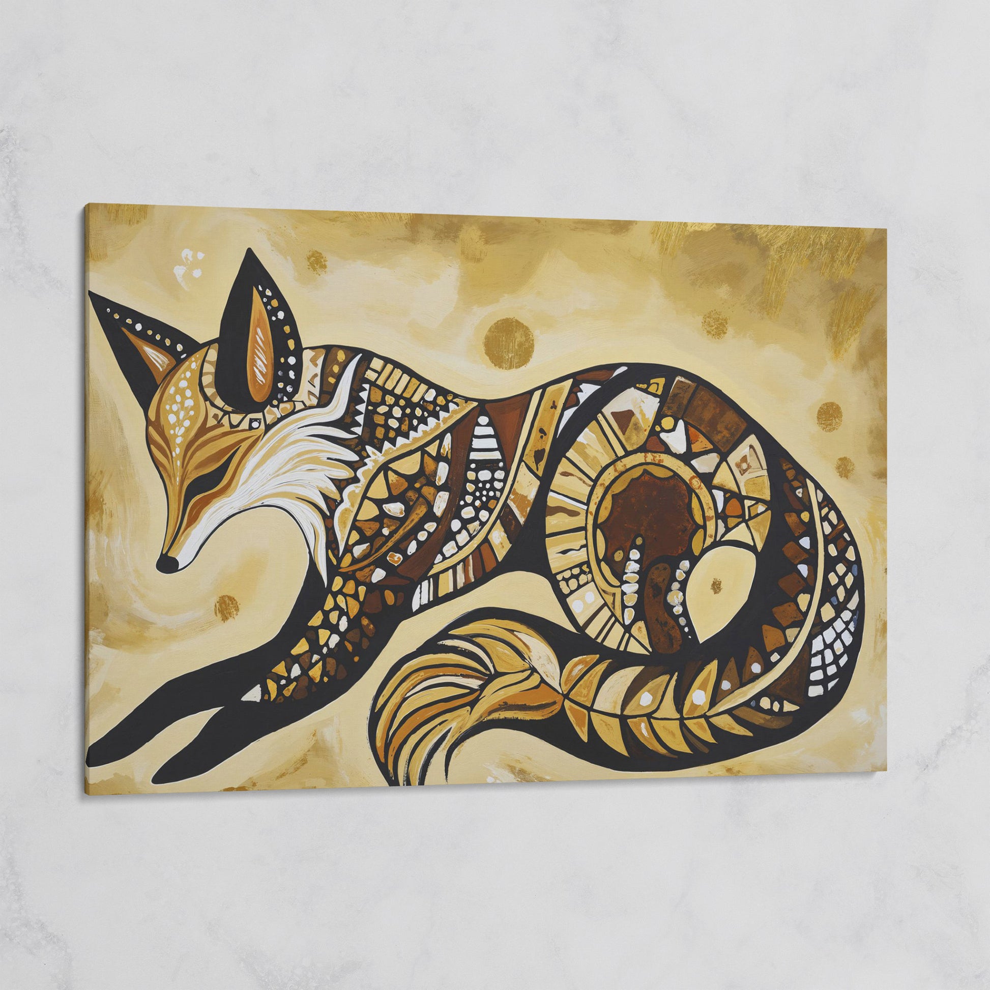 Red Fox Portrait Canvas Wall Art, Wildlife Close-Up on gallery wrap