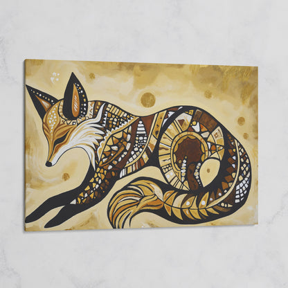 Red Fox Portrait Canvas Wall Art, Wildlife Close-Up on gallery wrap