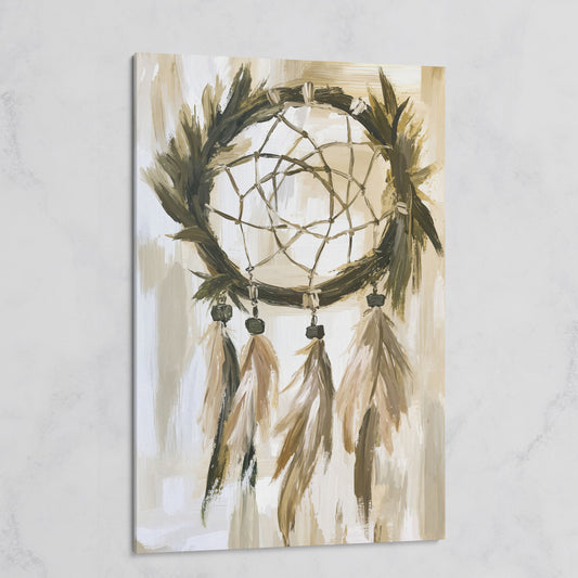Boho Dreamcatcher Canvas Wall Art, Portrait Print on gallery wrap