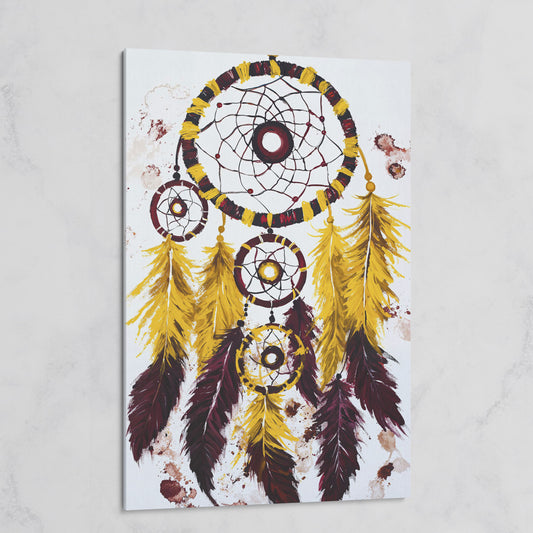 Dreamcatcher with Feathers Canvas Wall Art on gallery wrap