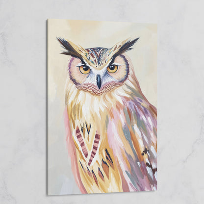 Close-Up Owl Portrait Canvas Wall Art on gallery wrap