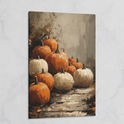 Autumn Pumpkin Stack Canvas on gallery wrap