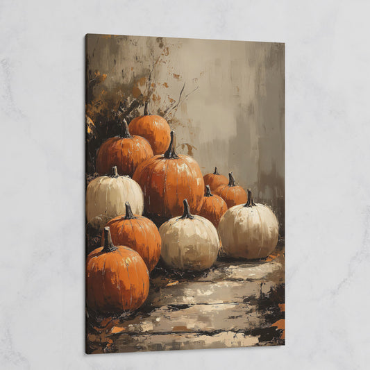 Autumn Pumpkin Stack Canvas on gallery wrap