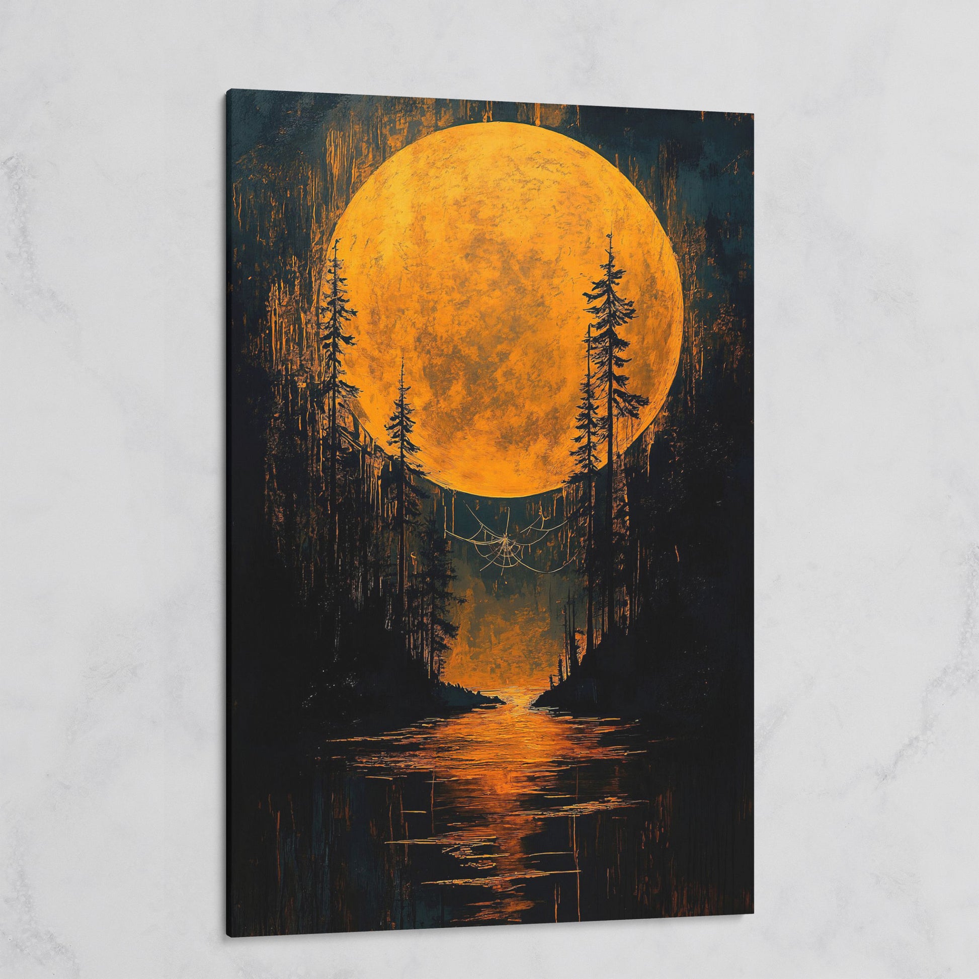 Gothic Moonlit Forest Canvas on gallery wrap