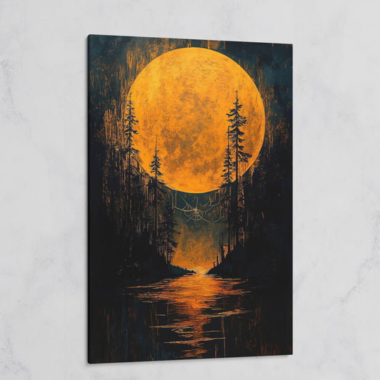 Gothic Moonlit Forest Canvas on gallery wrap