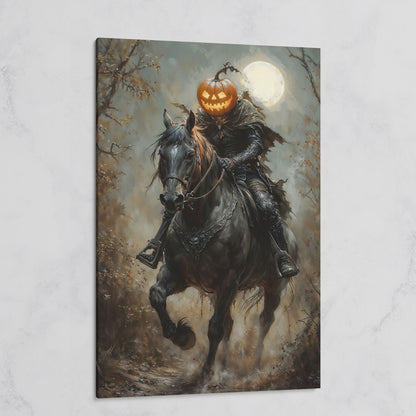 Headless Horseman Pumpkin Rider Canvas on gallery wrap