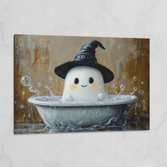 Ghost Bath Time Canvas Print on gallery wrap