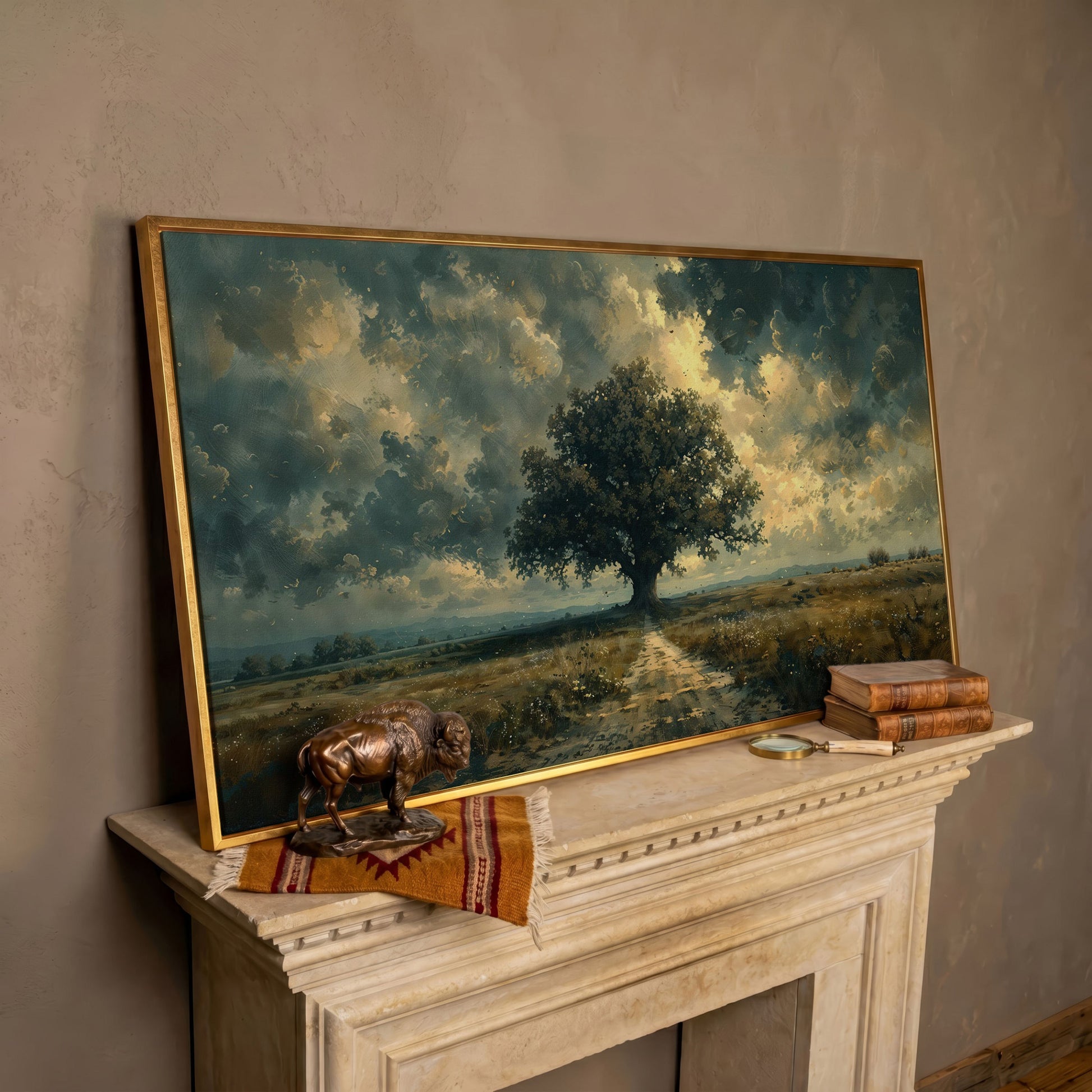 Tree of Life Wilderness Canvas in rose gold floating frame