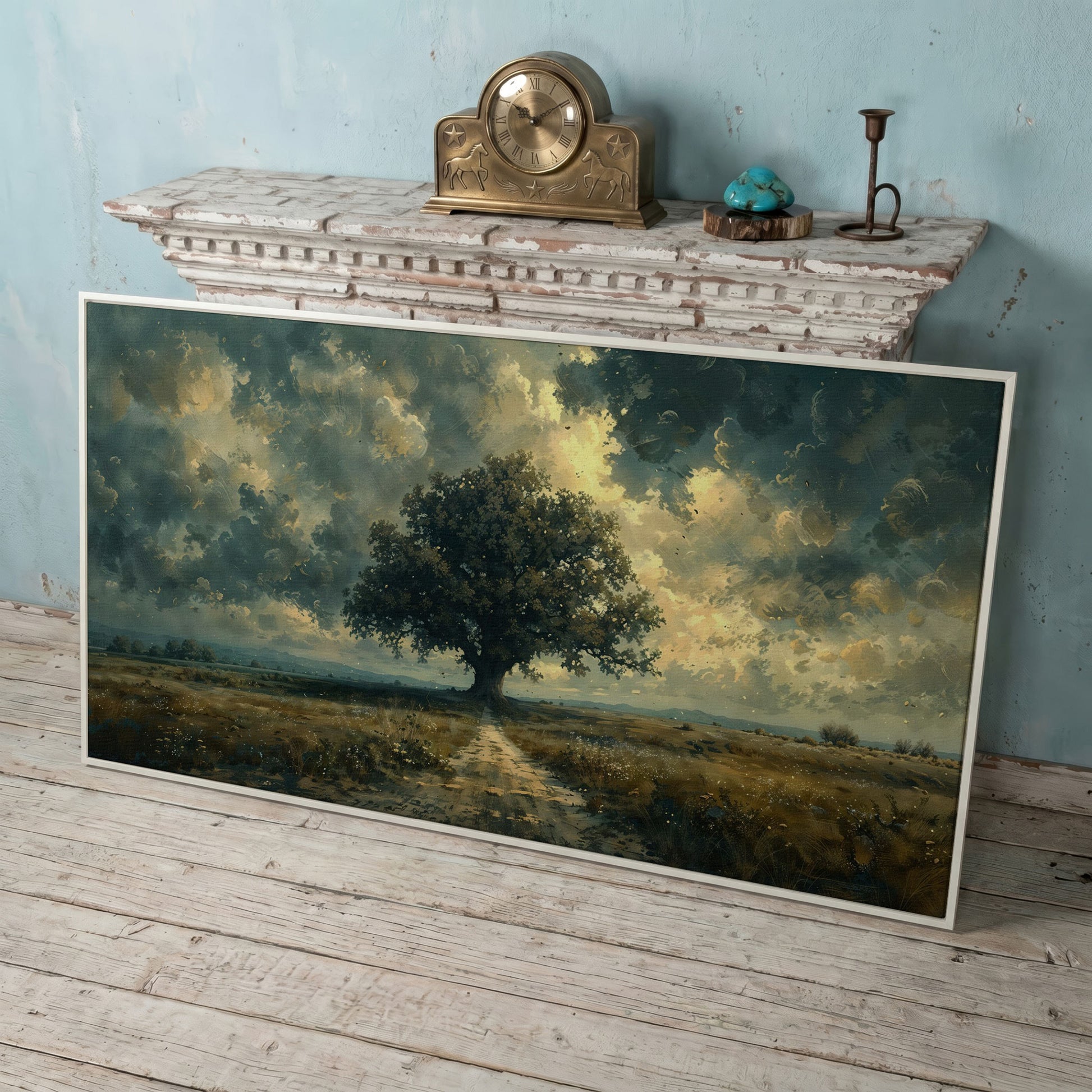 Tree of Life Wilderness Canvas in white floating frame