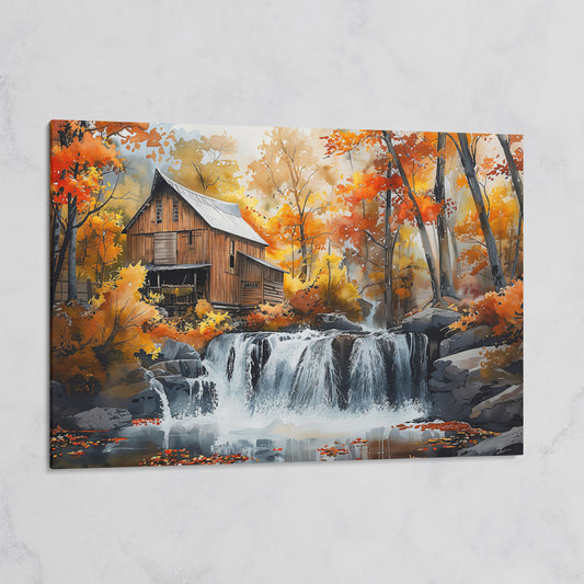 Cozy Cabin by Autumn Waterfall Canvas Print on gallery wrap