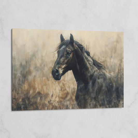 Wild Horse in Profile Canvas Art on gallery wrap