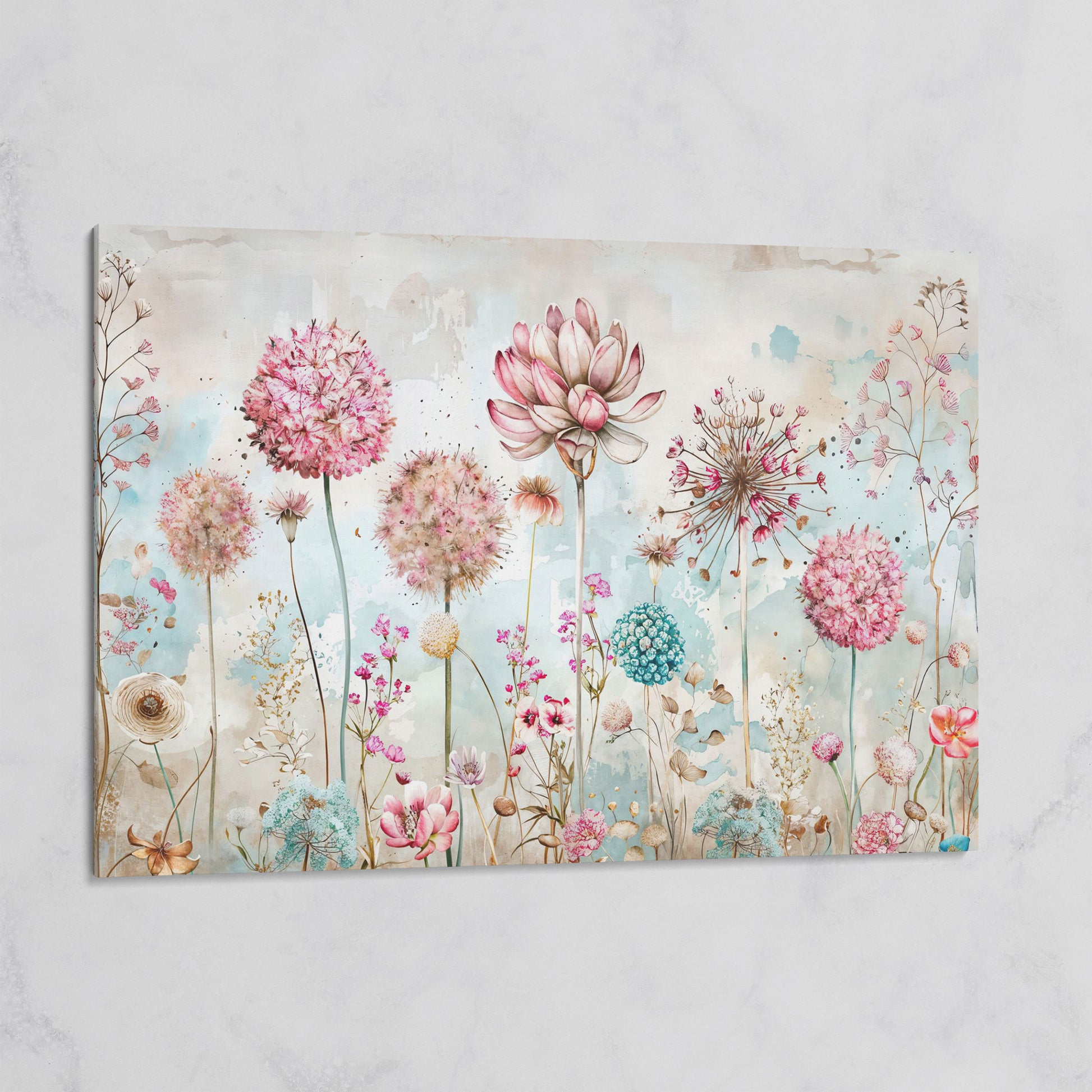 Elegant Floral Fantasy Garden Canvas Print on gallery wrap