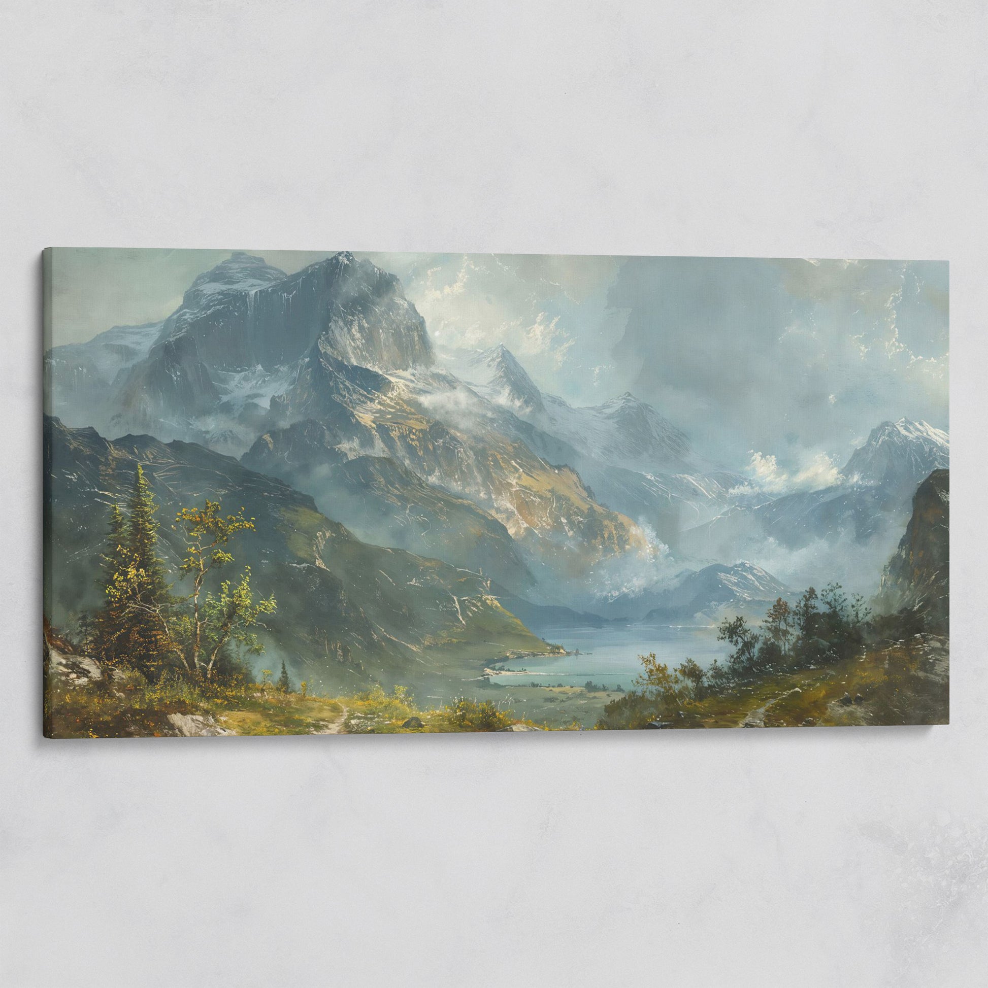 Panoramic Mountain Landscape Canvas on gallery wrap