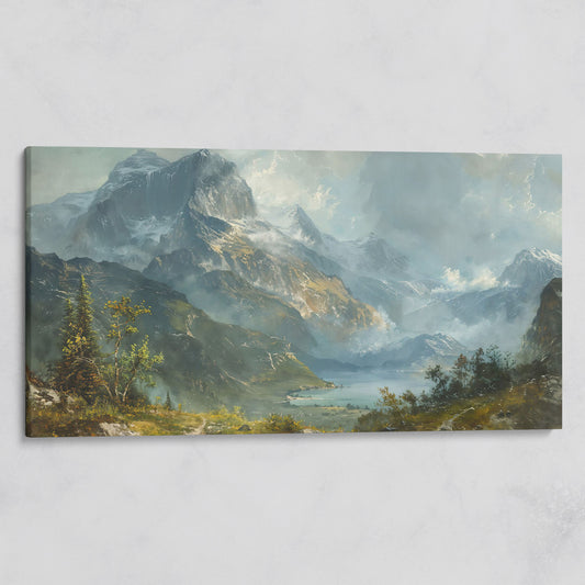 Panoramic Mountain Landscape Canvas on gallery wrap