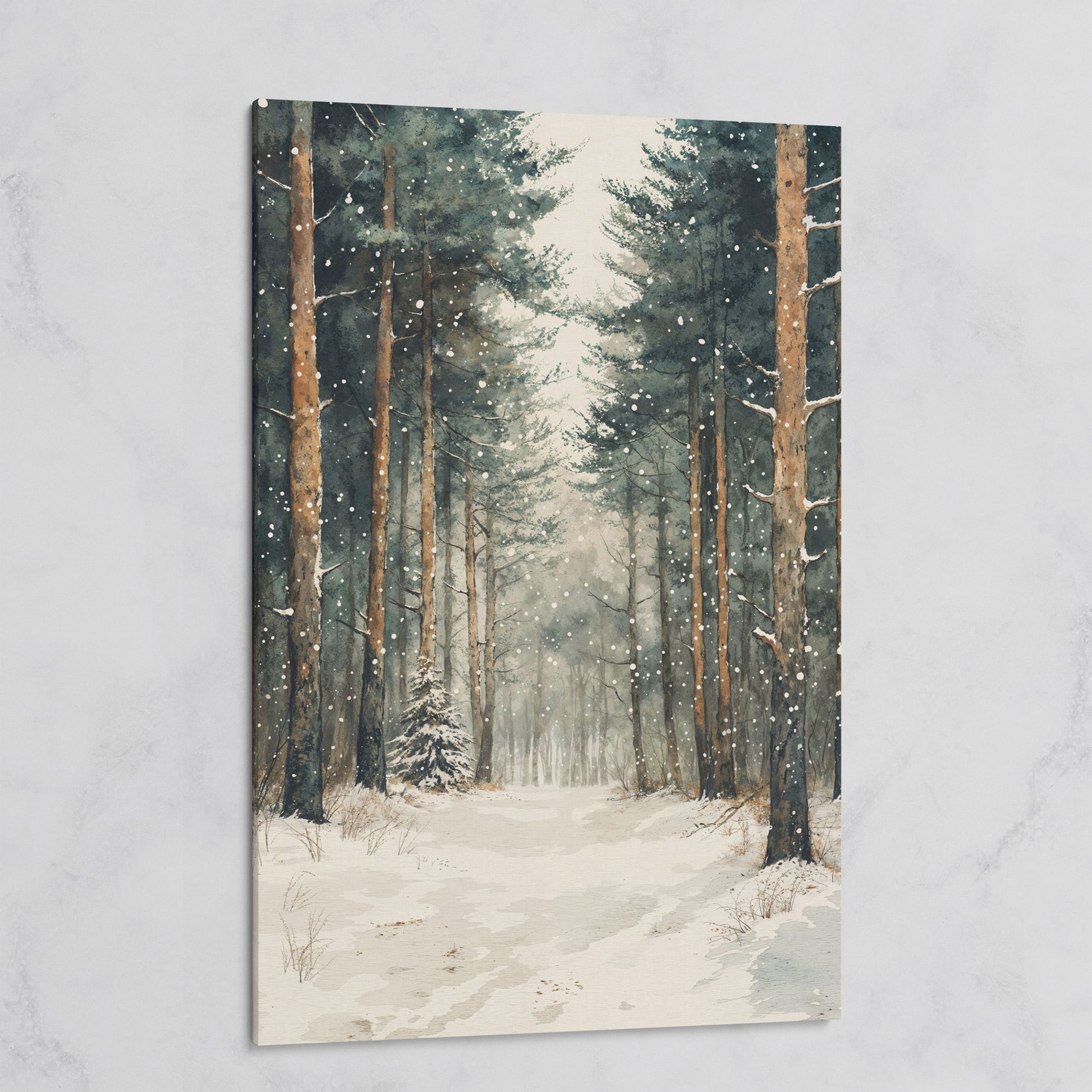 Serene Winter Forest Canvas on gallery wrap